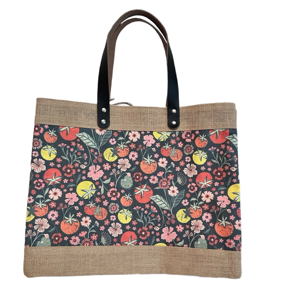 MARTHA STEWART ~ Fall Harvest Print Large Canvas Tote Bag Multicolor - Picture 5 of 8